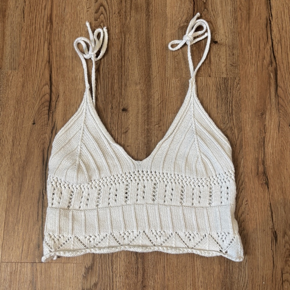 White Crochet Tank Top